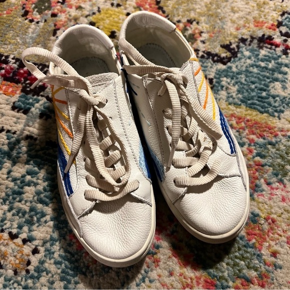 Soludos Leather Lace-Up Embroidered Sneakers size 7 - Picture 7 of 7